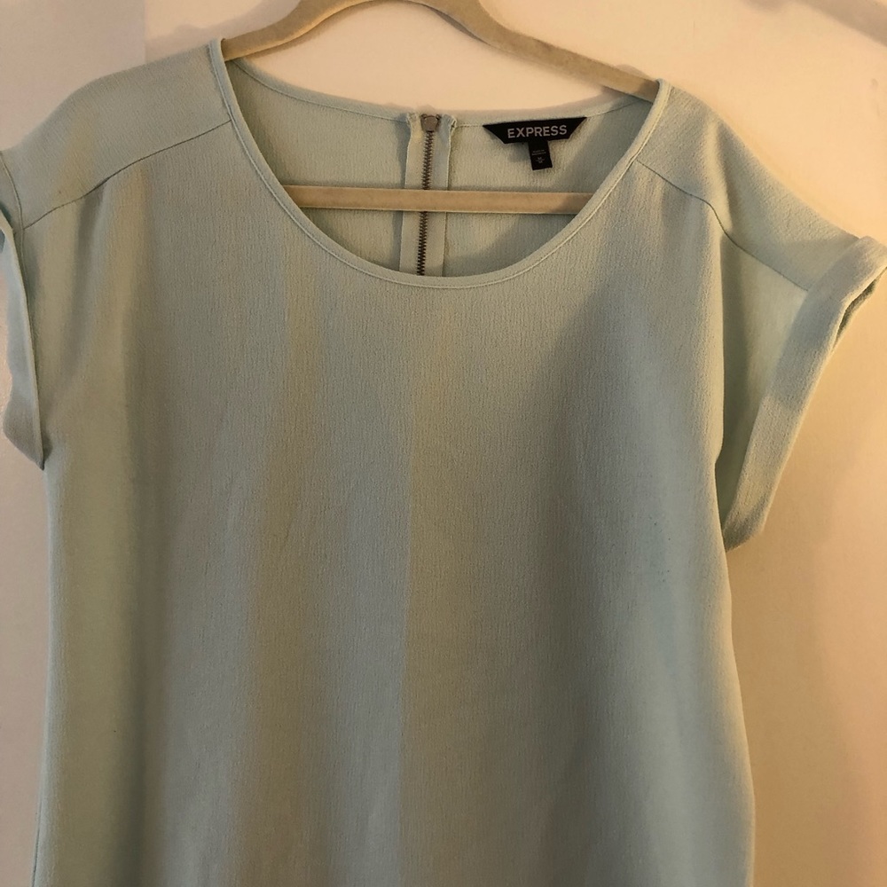 Express short sleeve blouse zipper back